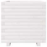 Jardinière blanc 50x50x49,5 cm bois de pin massif – Image 3