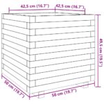 Jardinière blanc 50x50x49,5 cm bois de pin massif – Image 8
