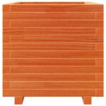 Jardinière cire marron 50x50x49,5 cm bois de pin massif – Image 3