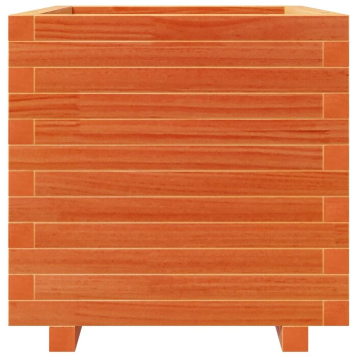 Jardinière cire marron 50x50x49,5 cm bois de pin massif – Image 3
