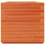 Jardinière cire marron 50x50x49,5 cm bois de pin massif – Image 4