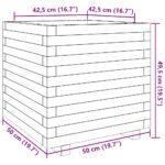 Jardinière cire marron 50x50x49,5 cm bois de pin massif – Image 8