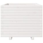 Jardinière blanc 60x60x49,5 cm bois de pin massif – Image 3