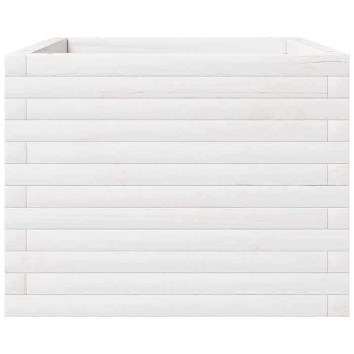 Jardinière blanc 60x60x49,5 cm bois de pin massif – Image 4