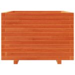 Jardinière cire marron 70x70x49,5 cm bois de pin massif – Image 3