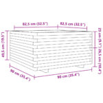 Jardinière 90x90x49,5 cm bois de pin massif – Image 8