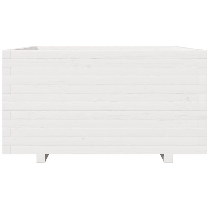 Jardinière blanc 90x90x49,5 cm bois de pin massif – Image 3