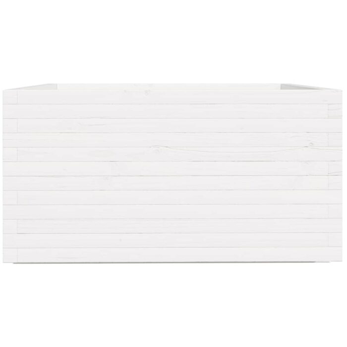 Jardinière blanc 90x90x49,5 cm bois de pin massif – Image 4