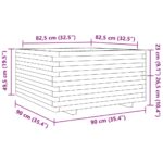 Jardinière blanc 90x90x49,5 cm bois de pin massif – Image 8