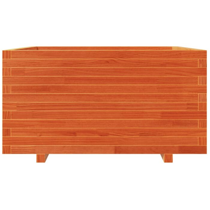 Jardinière cire marron 90x90x49,5 cm bois de pin massif – Image 3