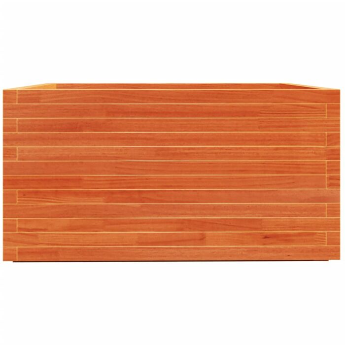 Jardinière cire marron 90x90x49,5 cm bois de pin massif – Image 4