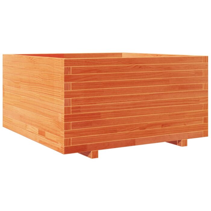 Jardinière cire marron 90x90x49,5 cm bois de pin massif – Image 5