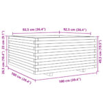 Jardinière 100x100x49,5 cm bois de pin massif – Image 8