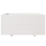 Jardinière blanc 100x100x49,5 cm bois de pin massif – Image 3