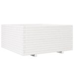 Jardinière blanc 100x100x49,5 cm bois de pin massif – Image 5