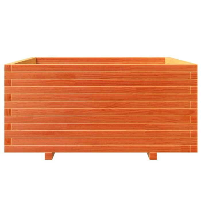 Jardinière cire marron 100x100x49,5 cm bois de pin massif – Image 3