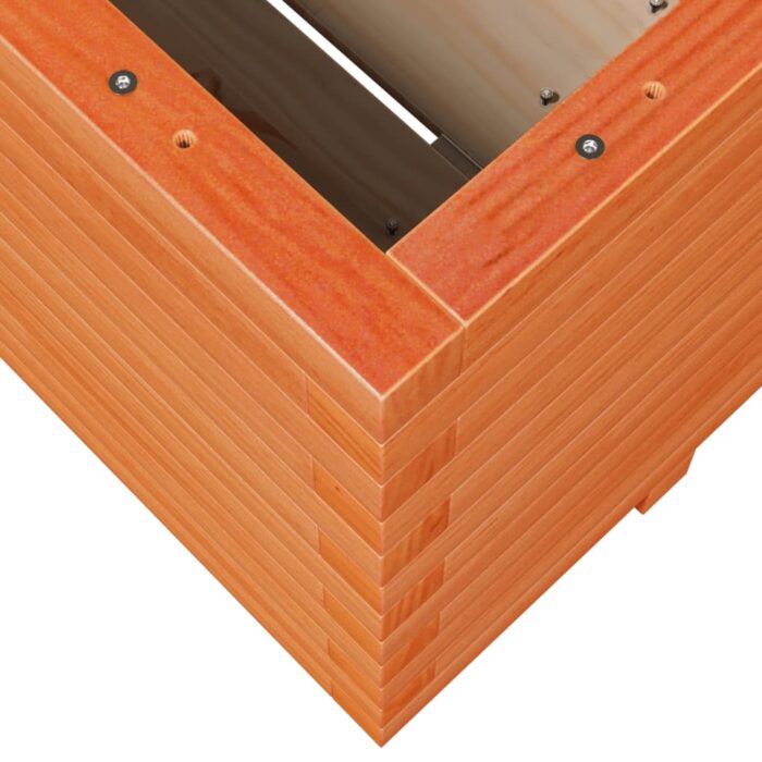 Jardinière cire marron 100x100x49,5 cm bois de pin massif – Image 6