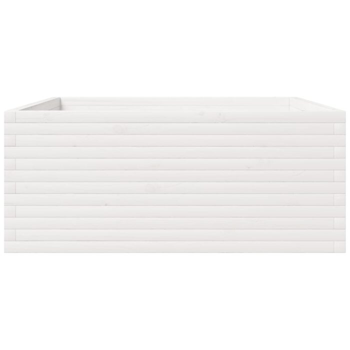 Jardinière blanc 110x110x49,5 cm bois de pin massif – Image 4