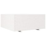 Jardinière blanc 110x110x49,5 cm bois de pin massif – Image 5