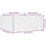 Jardinière blanc 110x110x49,5 cm bois de pin massif – Image 8