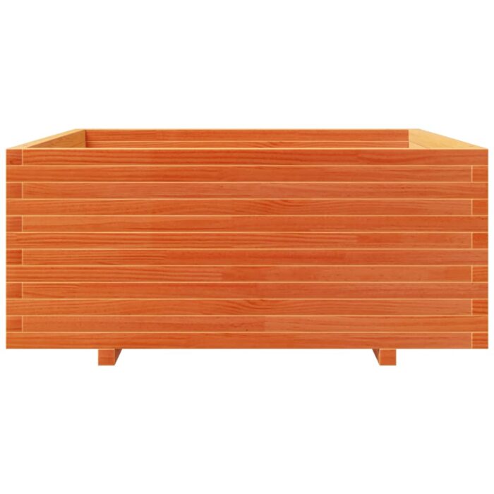 Jardinière cire marron 110x110x49,5 cm bois de pin massif – Image 3