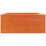 Jardinière cire marron 110x110x49,5 cm bois de pin massif – Image 4