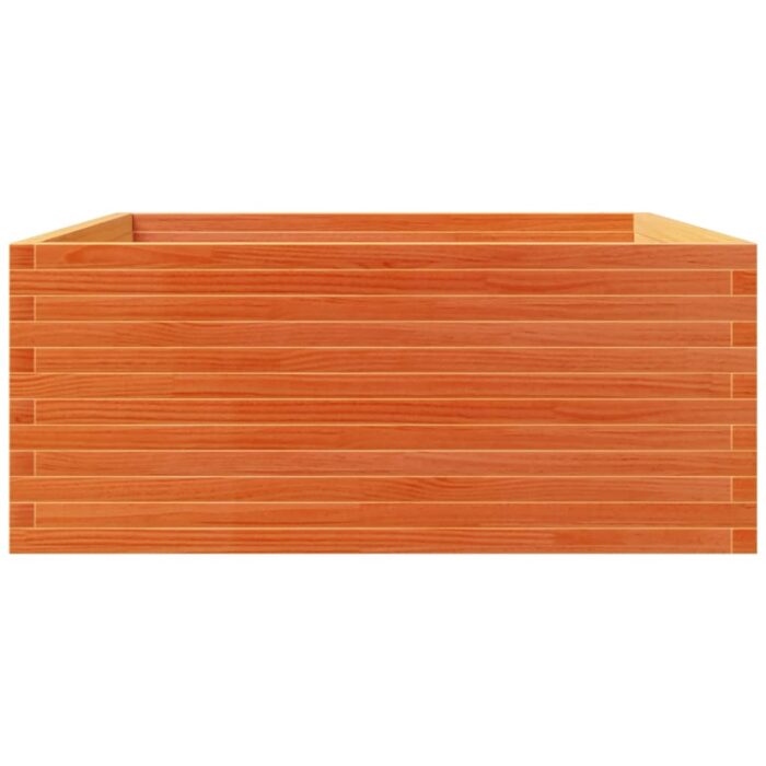 Jardinière cire marron 110x110x49,5 cm bois de pin massif – Image 4