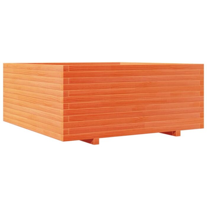 Jardinière cire marron 110x110x49,5 cm bois de pin massif – Image 5