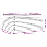 Jardinière cire marron 110x110x49,5 cm bois de pin massif – Image 8