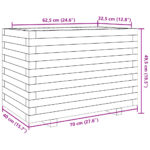 Jardinière blanc 70x40x49,5 cm bois de pin massif – Image 8