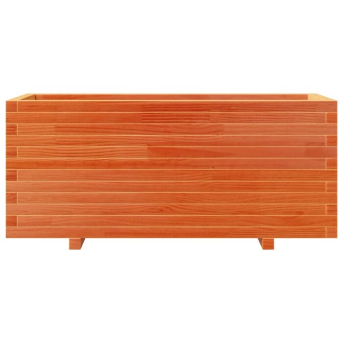 Jardinière cire marron 110x40x49,5 cm bois de pin massif – Image 3