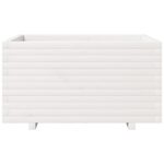 Jardinière blanc 90x60x49,5 cm bois de pin massif – Image 3