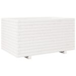 Jardinière blanc 90x60x49,5 cm bois de pin massif – Image 5