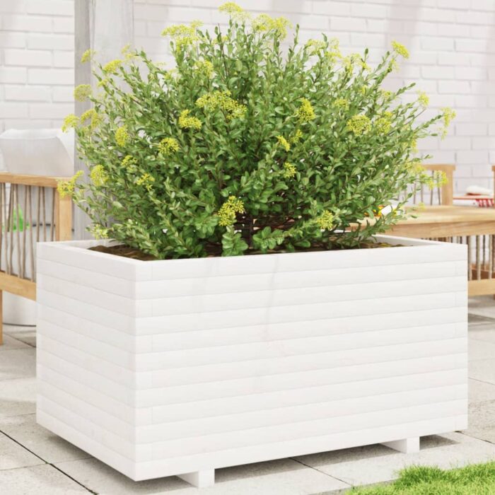 VXL8721102666957_m_en_hd_1.jpg Jardinière blanc 90x60x49,5 cm bois de pin massif – Image 1