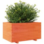 Jardinière cire marron 90x60x49,5 cm bois de pin massif – Image 2