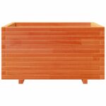 Jardinière cire marron 90x60x49,5 cm bois de pin massif – Image 3