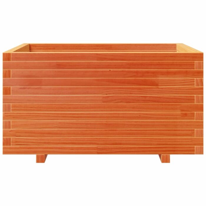 Jardinière cire marron 90x60x49,5 cm bois de pin massif – Image 3