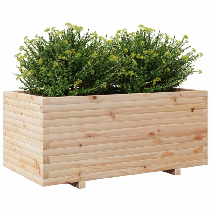 Jardinière 110x60x49,5 cm bois de pin massif – Image 2
