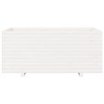 Jardinière blanc 110x60x49,5 cm bois de pin massif – Image 3