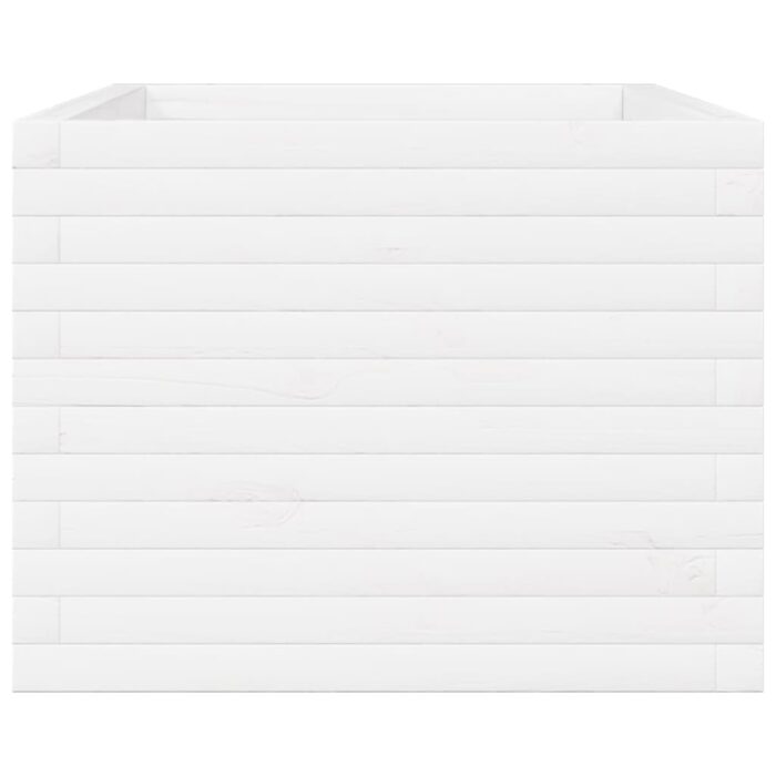 Jardinière blanc 110x60x49,5 cm bois de pin massif – Image 4