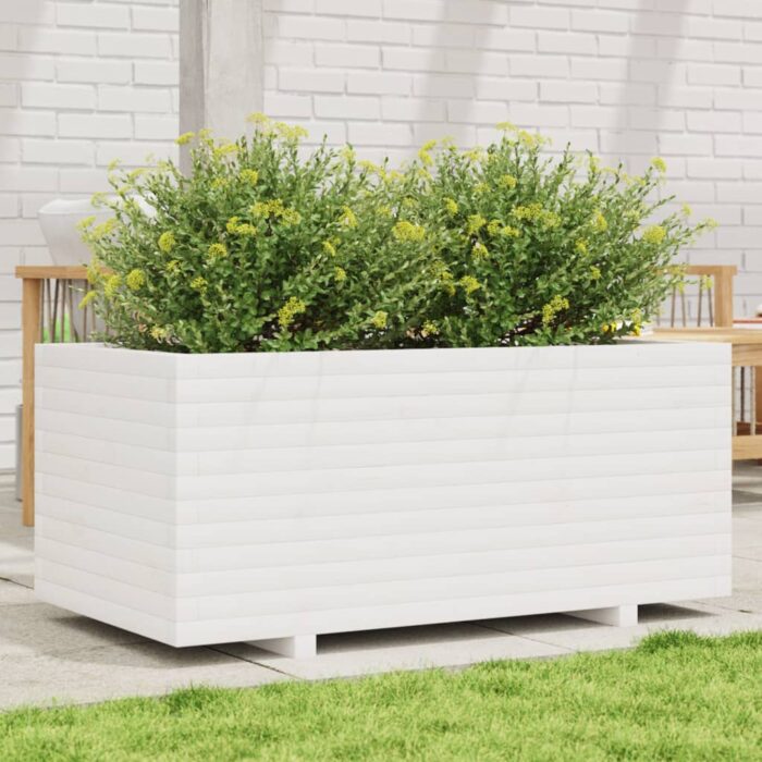 VXL8721102667008_m_en_hd_1.jpg Jardinière blanc 110x60x49,5 cm bois de pin massif – Image 1