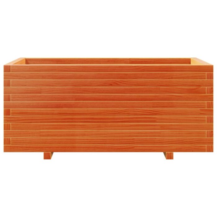 Jardinière cire marron 110x60x49,5 cm bois de pin massif – Image 3