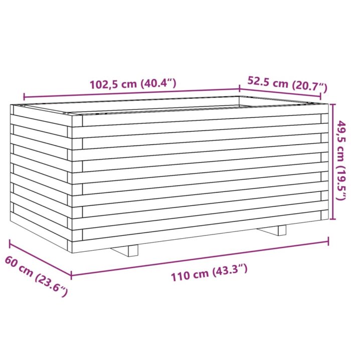Jardinière 110x60x49,5 cm bois massif de douglas – Image 8