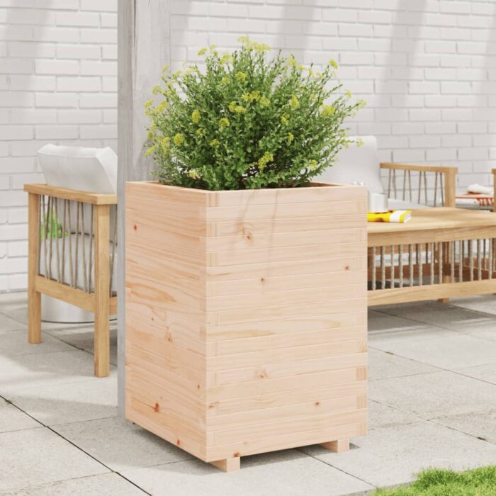 Jardinière 50x50x72,5 cm bois de pin massif – Image 1