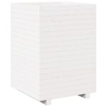 Jardinière blanc 50x50x72,5 cm bois de pin massif – Image 5