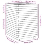 Jardinière blanc 50x50x72,5 cm bois de pin massif – Image 8