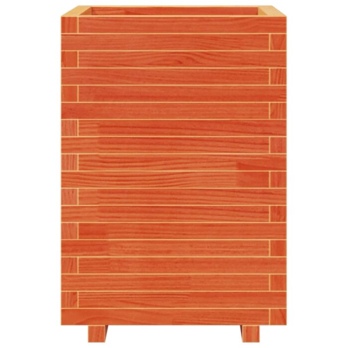 Jardinière cire marron 50x50x72,5 cm bois de pin massif – Image 3