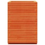 Jardinière cire marron 50x50x72,5 cm bois de pin massif – Image 4