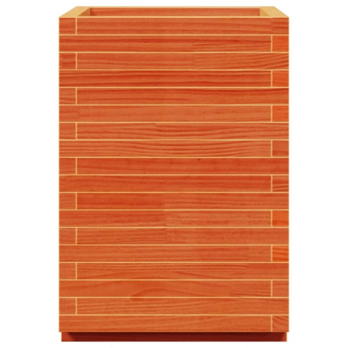 Jardinière cire marron 50x50x72,5 cm bois de pin massif – Image 4