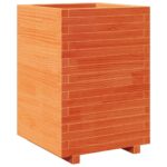 Jardinière cire marron 50x50x72,5 cm bois de pin massif – Image 5